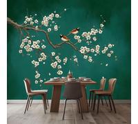 Wall Mural Photo Wallpaper Plum Blossoms Birds 300x210 cm Modern Poster Mural HD 3D Print Non-Woven Photo Wallpaper, for Living Room Bedroom Kids Room