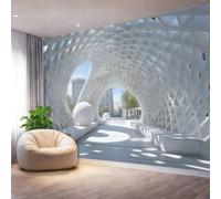 Wall Mural Photo Wallpaper Simple Modern Tunnel, Building Graphic Wallpaper Mural for Bedroom Lounge Office Wall Covering Decoration Poster 250 x 175 cm (W x H), Non-Woven Premium Art Print