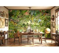 Jungle Wall Mural Photo Wallpaper 368x254 cm feature Palms Rain forest bridge