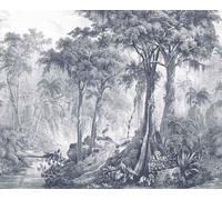 Wall mural Rasch Jungle Flamingo white blue gray Curiosity 543742 (19,52£/1qm)