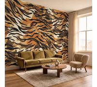 Wall Mural Retro Polka Dots Photo Wallpaper, 400x280cm | Camouflage Wave Tiger Stripe Panoramic Wallpaper Murals, 3D Effect, Silk Premium Art Print for Bedroom, Living Room, Playroom, Home Decor