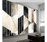 Wall Mural Retro Style Photo Wallpaper 350W x 256H cm, Black Geometric Marble Non-Woven Mural Wall Art Decoration Poster Picture Design - Wallpaper Modern for Kids Room Living Room Bedroom