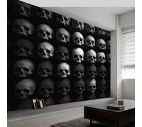 Wall Mural Skull Geometric Photo Wallpaper, Dark Style Non-Woven Mural Decoration Poster Picture Modern Design - 300W x 210H cm Wall Art for Living Room Kids Bedroom