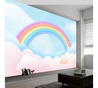 Wall Mural Sky Rainbow Childlike Fun 300x210 cm, High Definition Nature 3D Wallpaper Premium Non-Woven Photo Mural Wall Art Decor for Living Room & Bedroom Wall Covering Color