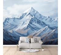 Wall Mural Snow Mountain 3D Photo Wallpaper, Natural Scenery Snow Mountain Pattern Wall Murals for Bedroom Living Room, Non-Woven Mural Wallpaper Art Poster Sofa TV Background Decor 500 × 280 cm (WxH)