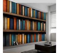 Wall Mural Surrealism Photo Wallpaper 500W x 280H cm, Bookshelf Geometric Stripes Non-Woven Mural Wall Art Decoration Poster Picture Design - Wallpaper Modern for Kids Room Living Room Bedroom