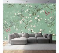 Wall Mural Traditional Pastoral Floral Light Fresh Photo Wallpaper 137.8" x 100.8" Non-Woven Premium Wall Mural for Living Room Kids Bedroom Decoration Poster Pink Blue