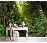 Wall Mural Trees and Streams,200x140cm Photo Wallpaper, 3D Print Mural Wallpaper, for Living Room Bedroom Sofa Background Family Wall Decor