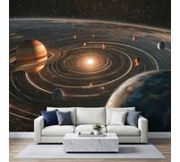 Wall Mural Universe Space Solar System Star Planet Photo Wallpaper, Modern Sci Fi Non-Woven Mural - Modern Design Decor Picture Poster Black Wallpaper for Living Room Kids Bedroom 450W x 315H cm
