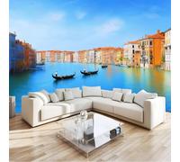 Wall Mural Venetian Grand Canal Boats Wallpaper, 3D Wall Mural Decoration Poster Urban Landscape Picture Design Photo Wallpaper for Living Room Bedroom Children's Room Office 500 x 280 cm