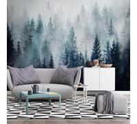Wall Mural Wallpaper, 3D Cloudy Forest Scenery 140(W) X70(H) Cm Self-Adhesive Peel and Stick Wallpaper for Living Room Bedroom Tv Background Office Restaurant Motif Room Wall Stickers-1299593