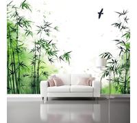 Wall Mural Wallpaper Green Mural - Chinese Style Ink Painting Bamboo Forest Wallpaper for Living Room Tv Backdrop, Indoor Non-Woven Photo Wall Painting for Children's Room 300 x 210 cm (W x H)