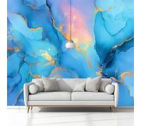 Wall Mural Wallpaper Modern Abstract Luxury Ink Fluid Texture 200 x 140 cm Large Blue Wallcovering for Living Room & Bedroom, Non-Self-Adhesive Home Decor