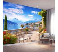 Wall Mural Wallpaper Pattern Modern Style Sky Architecture, Blue Non-Woven Photo Wallpaper for Bedroom Living Room Hallway Home Decor - 250 x 175 cm Large 3D Poster Mural Wall Background Decor