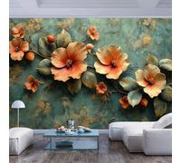 Wall Mural Wallpaper Photo 3D Print Floral pattern retro style colors Floral pattern retro style colors3D Effect Living Room Office Bedroom Children's Room Dining Room Corridor Wall Poster Art Decora