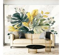 Wall Mural Wallpaper Plants Monstera Deliciosa Tropical Eucalyptus Green Theme Photo Wallpaper Non-Woven Wall Mural Poster for Living Room Bedroom Corridor Wall Decor Murals, 250 x 175 cm