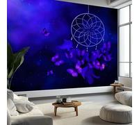 Wall Mural Wallpaper Purple Butterflies, Premium Non-Woven Dreamcatcher Style Murals Wall Art Print - Photo Decals W300 x H210 cm for Living Room Bedroom Interiors Décor