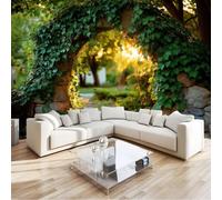 Wall Mural Wallpaper Rustic Botanical Archway Soft Light Vines 200 x 140 cm Premium Non-Woven Wall Paper Decor, Sage Green Photo Art for Bedroom Hallway, Living Room Lounge (Not Self-Adhesive)