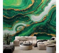 Wall Mural Wallpaper Surreal Malachite Marble Texture Wall Decor for Living Room Bedroom, Green Non-Woven Mural for Children's Room Office Photo Paper Poster 200 x 140 cm