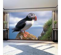 Wall Murals 200 x 140 cm Animals Auk 3D Photo Wallpaper Arctic Scenery Non-Woven Wall Mural for Living Room Bedroom Bathroom Sofa Wall