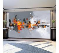 Wall Murals 350 x 256 cm Abstract Graffiti Architecture 3D Photo Wallpaper Grey Non-Woven Wall Mural for Living Room Bedroom Bathroom Sofa Wall