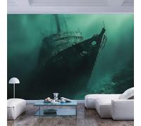 Wall Murals 3D Wallpaper Under water shipwreck mysterious green hue Under water shipwreck mysterious green hueLiving Room Bedroom Wall Paper Wall Sticker Home Decor For Restaurant Hotels Modern Livin