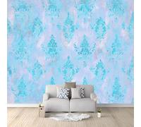 Wall Murals Abstract Modern Patterned Ornate Classic Non-Woven Wallpaper 300 x 210 cm Large Photo Wallpaper, for Living Room Bedroom Wall Covering Mural Decor Photo Wall Paper Blue
