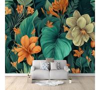 Wall Murals Fantasy Flowers Lush Forest Artistic Conception Non-Woven Wallpaper 400 x 280 cm Large Photo Wallpaper, for Living Room Bedroom Wall Covering Mural Decor Photo Wall Paper Green