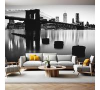 Wall Murals for Living Room Brooklyn Bridge Black 3D Print Photo Wallpaper Luxury Design Modern Non-Woven Wall Mural Sofa TV Kids Bedroom Decoration 200 x 140cm