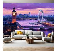 Wall Murals for Living Room London Skyline Buildings 3D Print Photo Wallpaper Luxury Design Modern Non-Woven Wall Mural Sofa TV Kids Bedroom Decoration 200 x 140cm