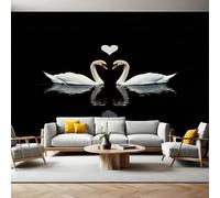 Wall Murals for Living Room Loving swan Couple 3D Print Photo Wallpaper Luxury Design Modern Non-Woven Wall Mural Sofa TV Kids Bedroom Decoration 200 x 140cm