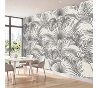 Wall Murals Hand Drawn Botanical Mural Removable Wall Covering, Palm Leaves Monstera Ferns Large Photo Wallpaper for Living Room Bedroom Office Kids Dorm Decor, 350 x 256 cm