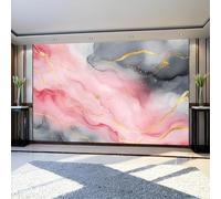Wall Murals Marble Pink Texture 250 x 180 cm Photo Wallpaper Grey Non-Woven Wall Mural for Living Room Bedroom Bathroom Sofa