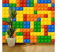 Wall Murals Online Ltd Wallpaper 3D Building Blocks Toy Bricks Wall Mural Playroom Blocks Wallpapers (220gsm Premium Paper, XXL 300cm Wide x 240cm high)