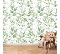 Wall Murals Pastoral Botanical Mural Removable Wall Covering, Leaves Foliage Leaf Photo Wallpaper for Living Room Bedroom Office Kids Dorm Decor, 250 x 175 cm