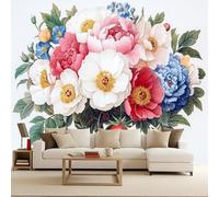 Wall Murals Plants Photo Wallpaper for Living Room Floral Non-Woven 500x280cm Mural Panoramic Large Photo Paper Wall Murals Vintage Flowers for Bedrooms Eco-Friendly Decoration