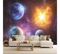 Wall Murals Space Planet Photo Wallpaper for Living Room Solar System Non-Woven 500x280cm Mural Panoramic Large Photo Paper Wall Murals Galaxy for Bedrooms Eco-Friendly Decoration