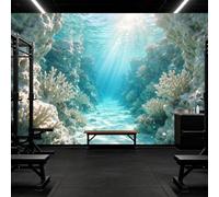 Wall Murals Underwater Coral Canyon Sunbeams Through Clear Blue Water | Custom Size Self-Adhesive Wall Fabric Removable Large Wallpaper Wall Decor for Living Room Bedroom Office
