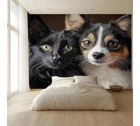 Wall Murals Wallpaper Animal themes cats dogs Wall Painting Living Room Boys Girls Bedroom Nursery Background Wall Art Decoration 400(W) x280(H) cm