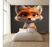 Wall Murals Wallpaper Cartoon-style animal fox Wall Painting Living Room Boys Girls Bedroom Nursery Background Wall Art Decoration 350(W) x256(H) cm