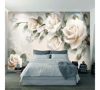 Wall Murals Wallpaper Peel and Stick Bathroom Wallpaper for Bedroom Rose Flower 400(W) X280(H) Cm 3D Render 3D Self Adhesive Wall Stickers Decals Wall Posters -4155907