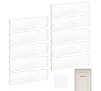 Wall Name Plate Holder - 8x2cm 10 Piece Clear Acrylic Set, Workplace Classroom Door Sign Display, Hotel Office Nameplate Mount | Professional Identification System with 20 Double Sided Tape