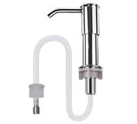Wall or Sink Mounted Soap Dispenser with 100cm Flexible Silicone Hose for Efficient Hand or Dish Soap Dispensing (Silver)