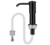 Wall or Sink Mounted Soap Dispenser with 100cm Flexible Silicone Hose for Efficient Hand or Dish Soap Dispensing (Black)