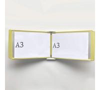 Wall Organiser Board,Catalog Display Rack, Wall Mounted A3 Poster Flip Book Display,Wall-Mounted Loose-Leaf Transparent Page Display Stand 453310CM,L
