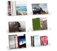 Wall Organization Solution with 6 Clear Acrylic Shelves, Removable Side Baffles to Accommodate Various Item Sizes and Two Installation Options for Convenience (6 packs)