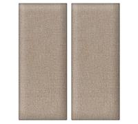 Wall Padding,2 Pcs Self-Adhesive Anti-Collision Wall Padding - 30x60cm Light Brown Decorative Cotton Linen Wall Stickers for Living Room & Bedroom Safety, Impact-Resistant Rectangular Panel