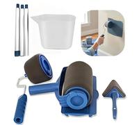 Wall Painting Roller Kit - 8Pcs Paint Runner Pro Set for Home DIY Decorating - Includes Handle, Edge Brush, Roller & More