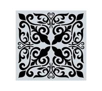 Wall Painting Stencils 1Pc 15x15cm Beautiful Mandala Pattern Hollow Carving Stenclis Wall Brick Painting Auxiliary Spray Paint Coloring Mold White(Color 10)