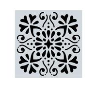 Wall Painting Stencils 1Pc 15x15cm Beautiful Mandala Pattern Hollow Carving Stenclis Wall Brick Painting Auxiliary Spray Paint Coloring Mold White(Color 4)